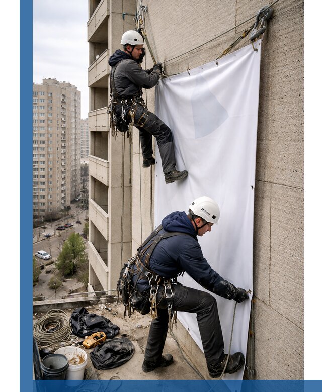 Профессиональный монтаж баннеров на фасаде в Набережных Челнах