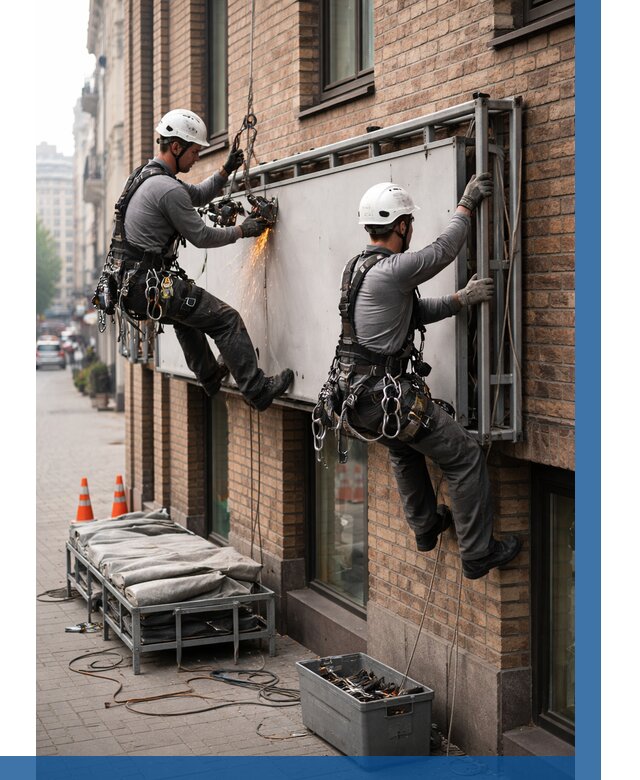 Демонтаж рекламной вывески в Набережных Челнах от 6603 р. | ВЫСОТНИК-Нбр