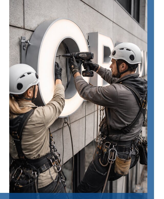 Монтаж световых букв в Набережных Челнах от 3047 р. под ключ ВЫСОТНИК-Нбр