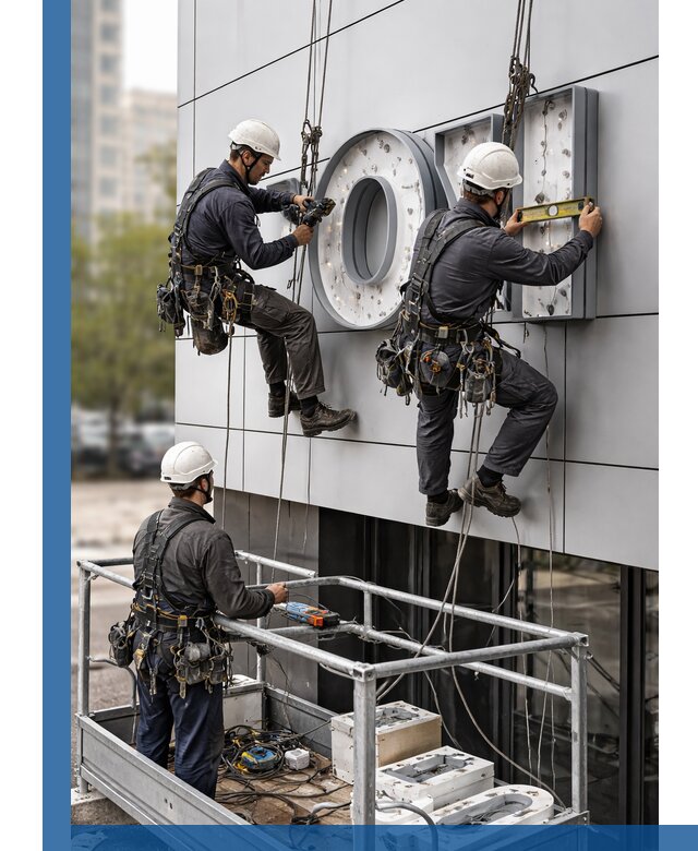 Профессиональный монтаж световых букв в Набережных Челнах под ключ