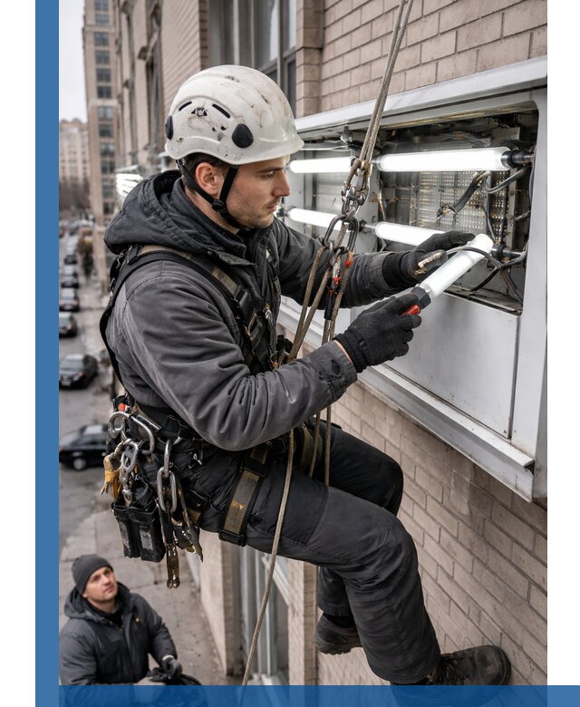 Профессиональная замена ламп в наружной вывеске в Набережных Челнах