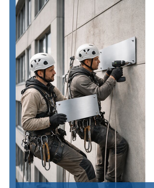 Монтаж табличек и указателей в Набережных Челнах для зданий и сооружений