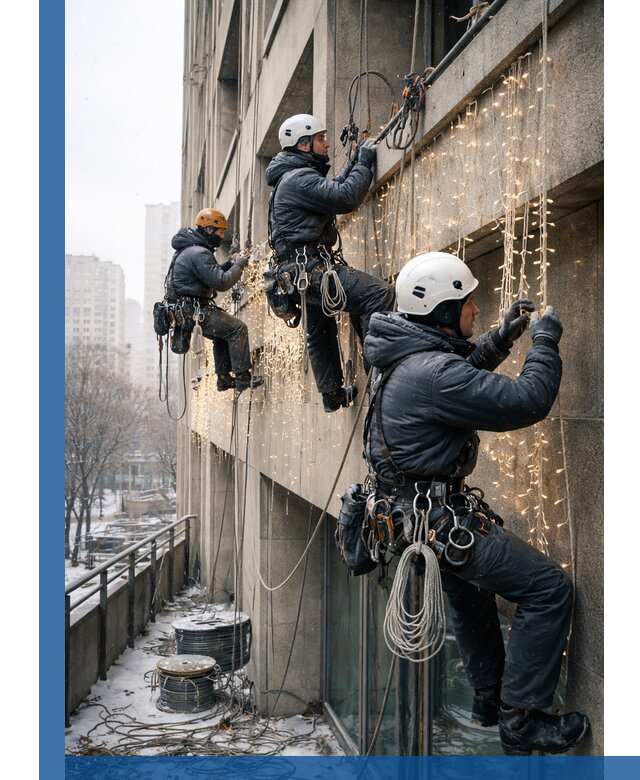 Монтаж новогодней иллюминации и украшение фасадов в Набережных Челнах