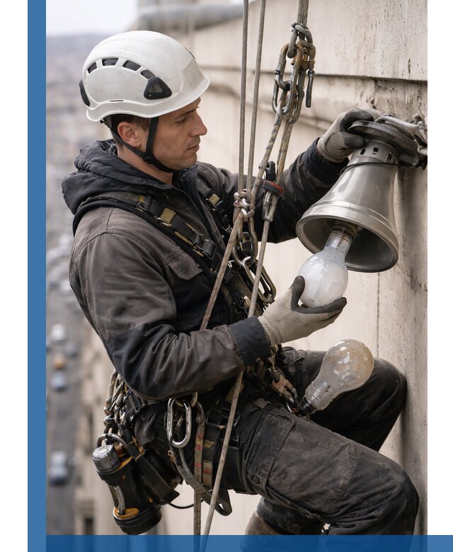 Замена ламп на высоте в Набережных Челнах профессионально и быстро