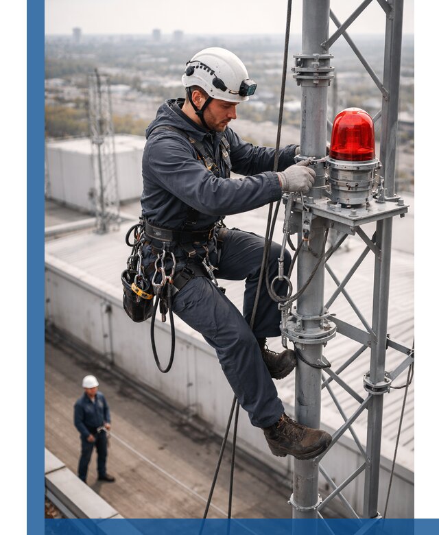 Монтаж заградительных огней и обслуживание объектов в Набережных Челнах