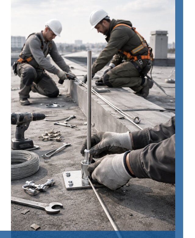 Монтаж молниезащиты на кровле в Набережных Челнах цена от 25395 р. | ВЫСОТНИК-Нбр