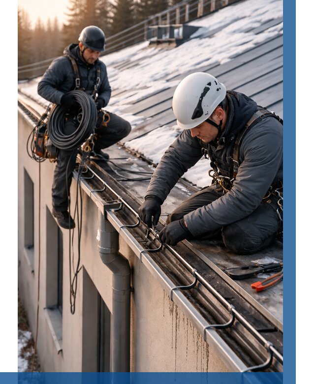 Монтаж греющего кабеля на кровле в Набережных Челнах от 457 р. | ВЫСОТНИК-Нбр