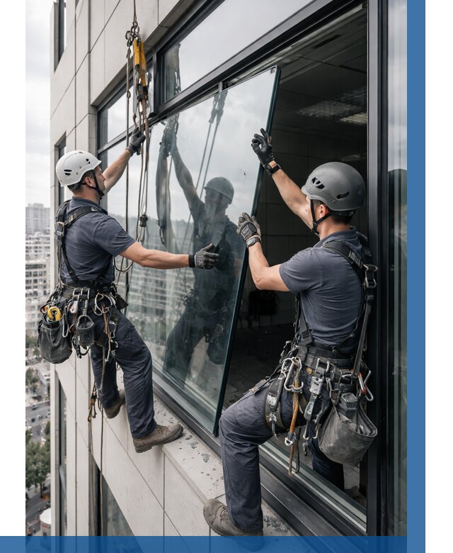 Замена стеклопакетов на высоте в Набережных Челнах от 5587 р. | ВЫСОТНИК-Нбр