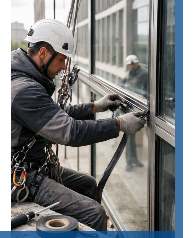 Ремонт витражных конструкций в Набережных Челнах от 3555 р. | ВЫСОТНИК-Нбр