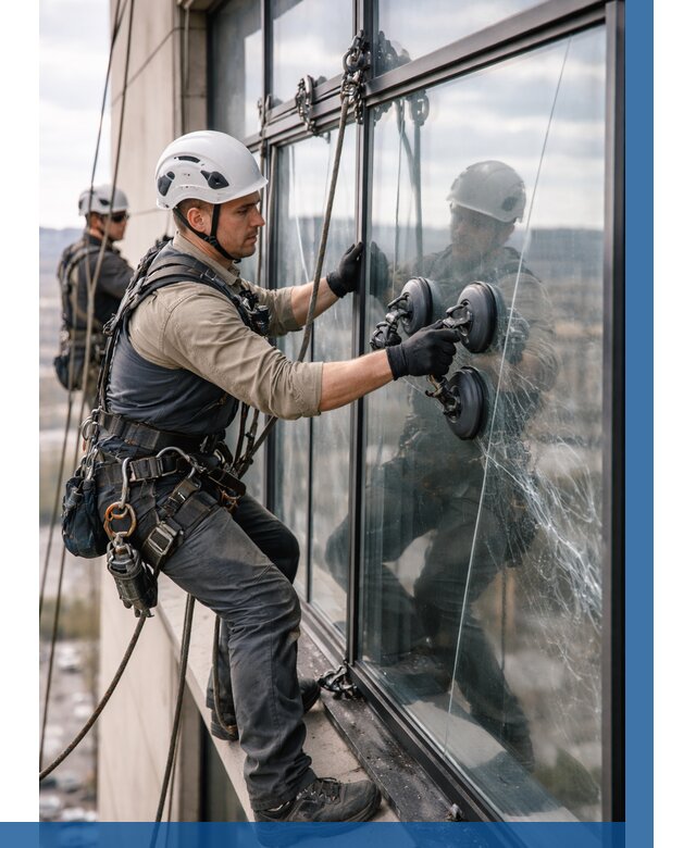 Замена стекла в витраже в Набережных Челнах под ключ от 8634 р. | ВЫСОТНИК-Нбр