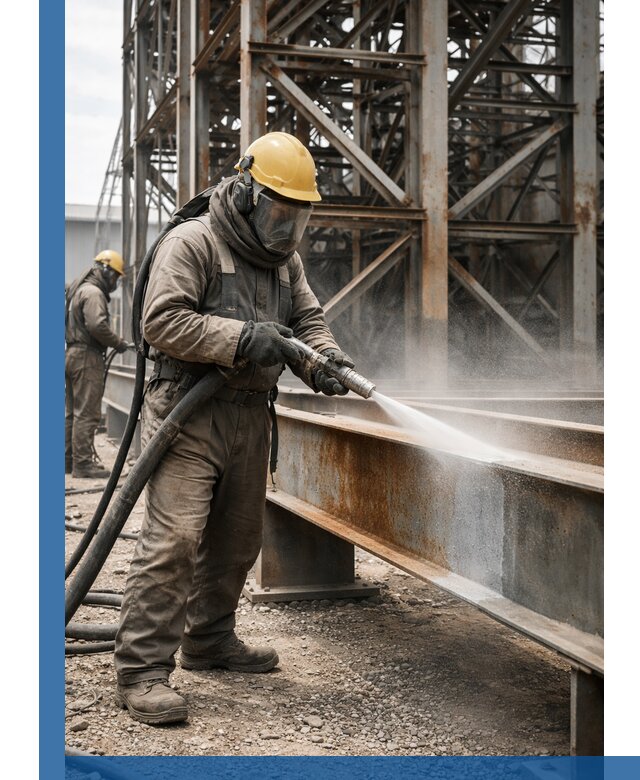 Пескоструйная очистка металлоконструкций в Набережных Челнах промышленная