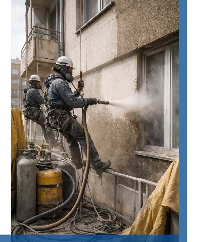 Пескоструйная очистка фасада в Набережных Челнах от 660 р. | ВЫСОТНИК-Нбр