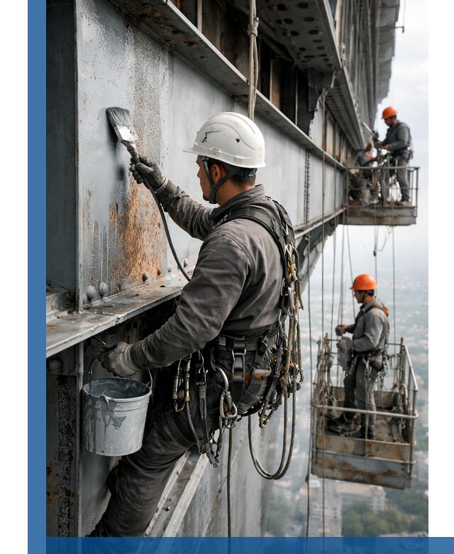 Покраска металлоконструкций на высоте в Набережных Челнах профессионально