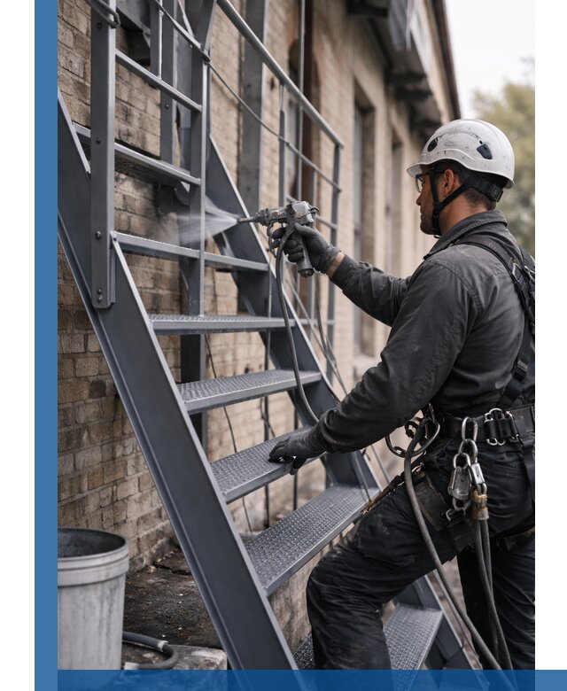 Покраска и антикоррозионная защита пожарных лестниц в Набережных Челнах