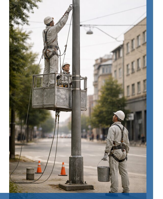 Покраска опор освещения в Набережных Челнах от 5079 р. | ВЫСОТНИК-Нбр