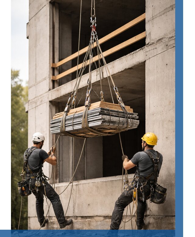 Подъем материала на этаж веревками в Набережных Челнах от 1524 р. | ВЫСОТНИК-Нбр