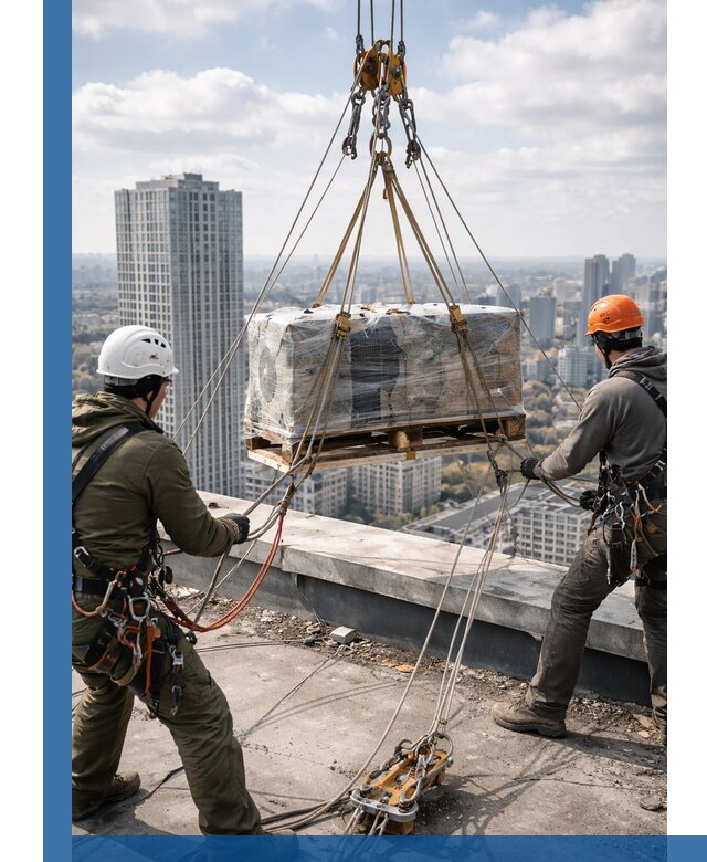 Подъем и монтаж крупногабаритных грузов на крышу в Набережных Челнах