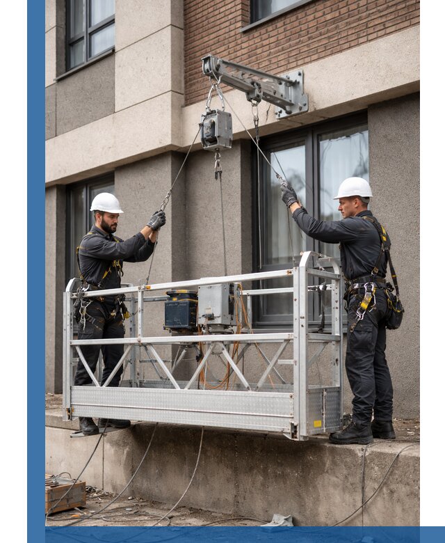 Монтаж и подъем фасадной люльки в Набережных Челнах с гарантией безопасности