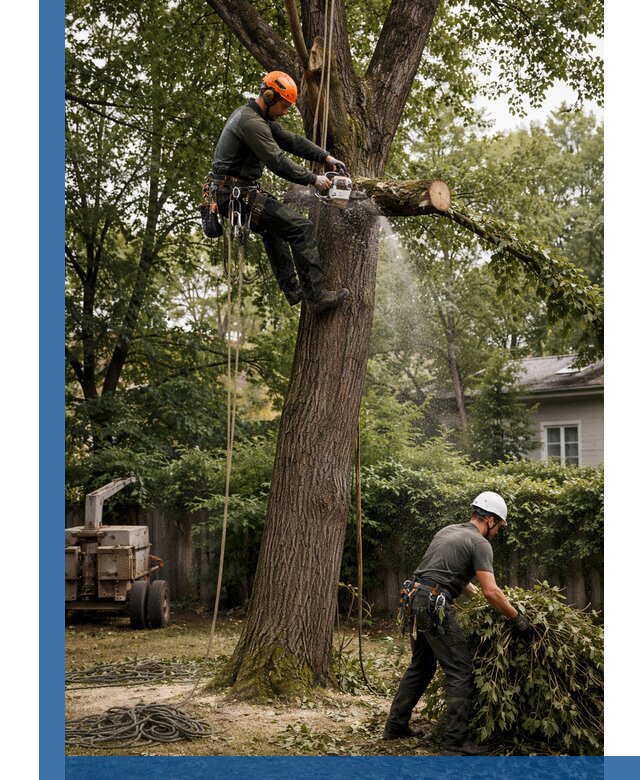 Кронирование деревьев в Набережных Челнах, безопасная высотная обрезка