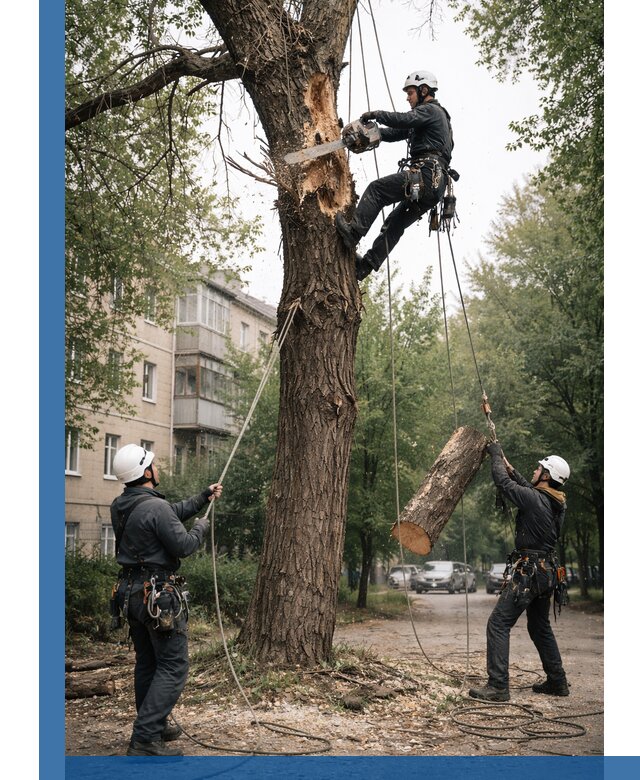 Срочное удаление аварийных деревьев в Набережных Челнах с гарантией безопасности
