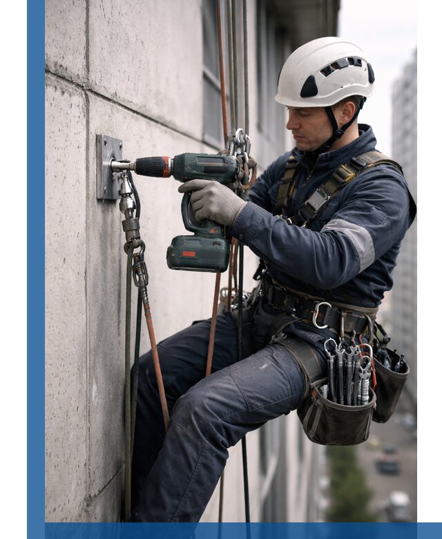 Установка анкерных точек для высотных работ в Набережных Челнах