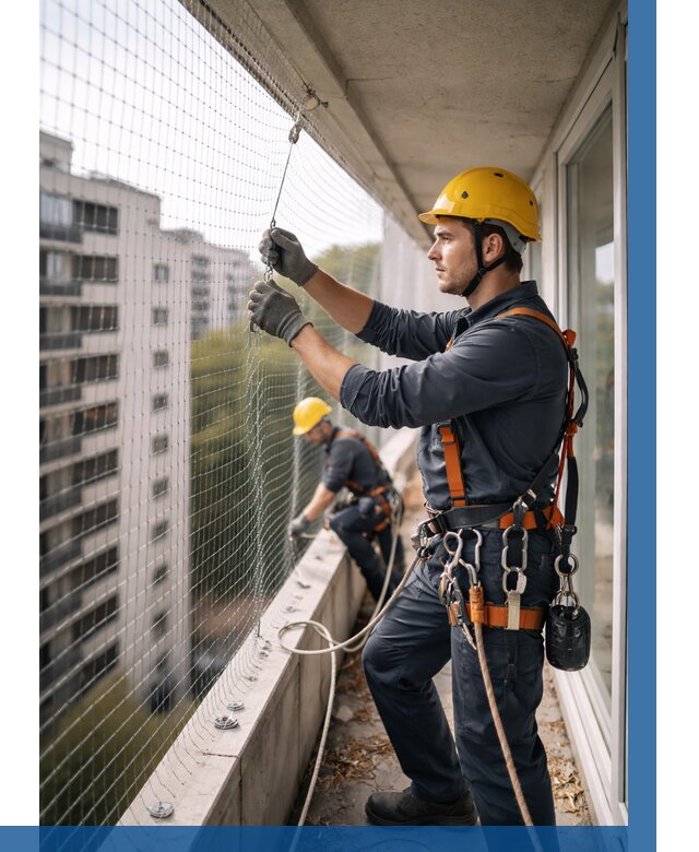 Монтаж сетки от птиц в Набережных Челнах от 4571 р. | ВЫСОТНИК-Нбр