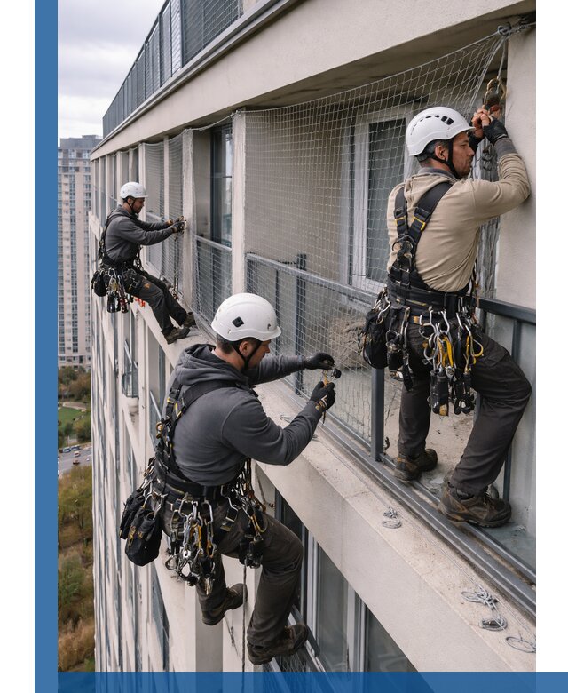 Профессиональный монтаж защитной сетки от птиц в Набережных Челнах