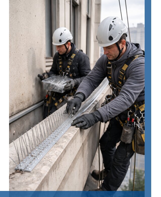 Установка шипов от птиц в Набережных Челнах от 863 р. | ВЫСОТНИК-Нбр